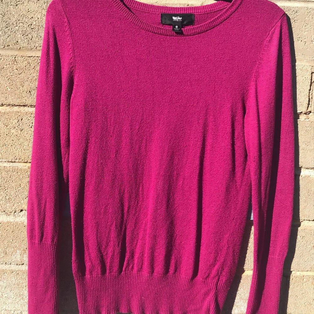 Long Sleeve Women's Fuchsia Sweater Top